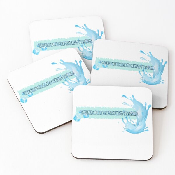 Item preview, ice cubes on a water splashed blue border designed and sold by NerdyStranger.