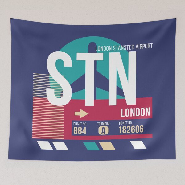 Item preview, London Stansted (STN) Airport Code Baggage Tag designed and sold by SLAG-Creative.