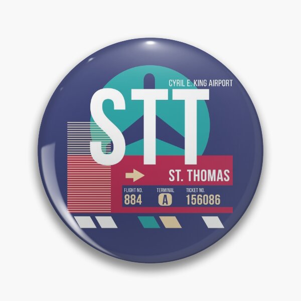 Item preview, Saint Thomas, U.S. Virgin Islands (STT) Airport Code Baggage Tag designed and sold by SLAG-Creative.
