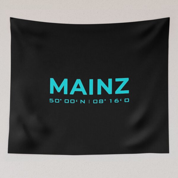 Item preview, Home Mainz with coordinates in blue neon design designed and sold by Blue-Fairy.
