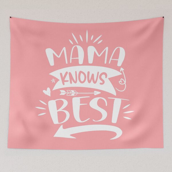 Item preview, Mama knows best white -  lettering in pink designed and sold by Schuva.