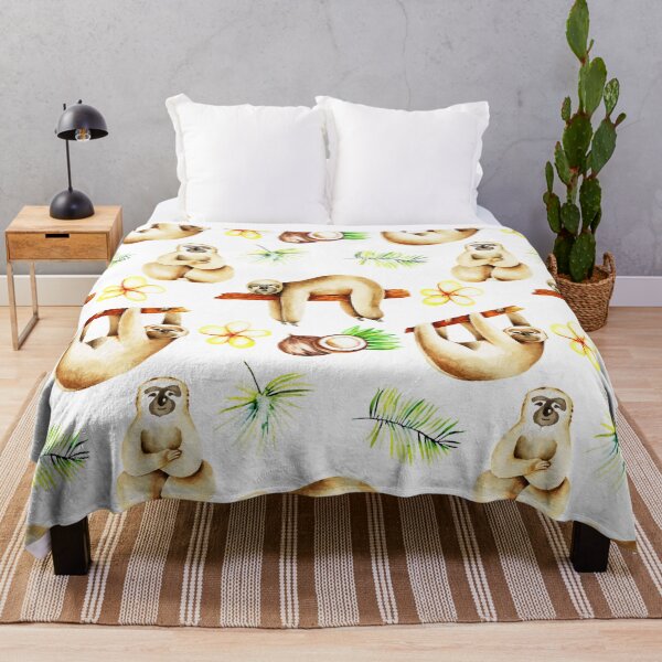 Item preview, Sloths, Flowers and Cocunuts Spring Pattern designed and sold by Caroodoo.
