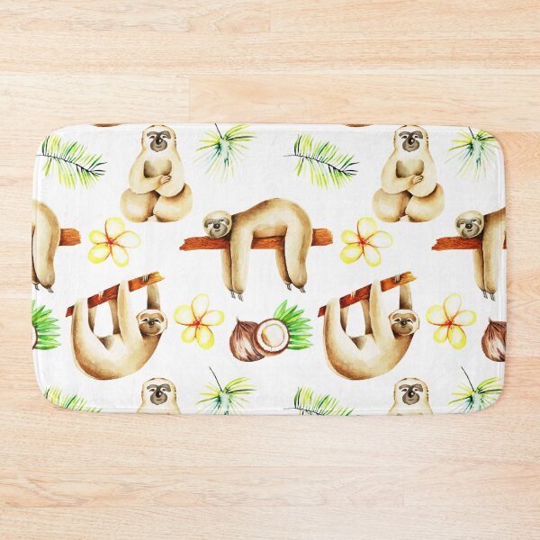 Item preview, Sloths, Flowers and Cocunuts Spring Pattern designed and sold by Caroodoo.