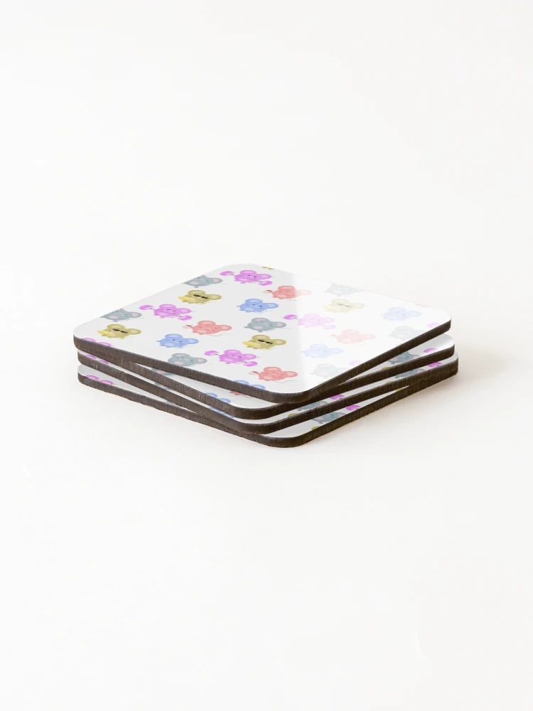 Thumbnail 4 of 5, Coasters (Set of 4), Colorful cute rats pack designed and sold by Designs-RZ.