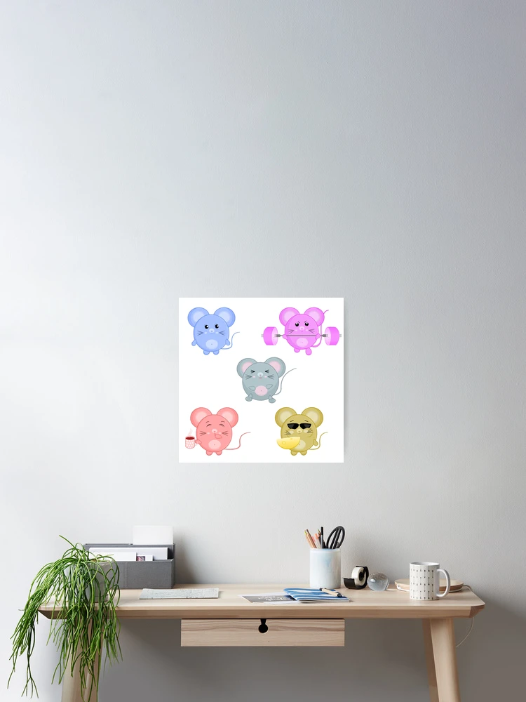 Thumbnail 2 of 3, Poster, Colorful cute rats pack designed and sold by Designs-RZ.