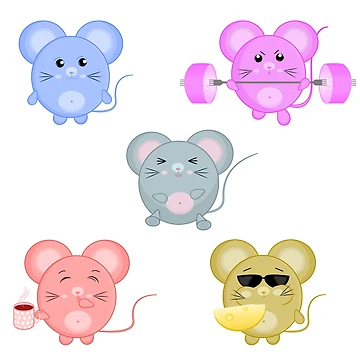 Artwork thumbnail, Colorful cute rats pack  by Designs-RZ