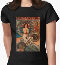 'Monaco' by Alphonse Mucha (Reproduction) Women's Fitted T-Shirt