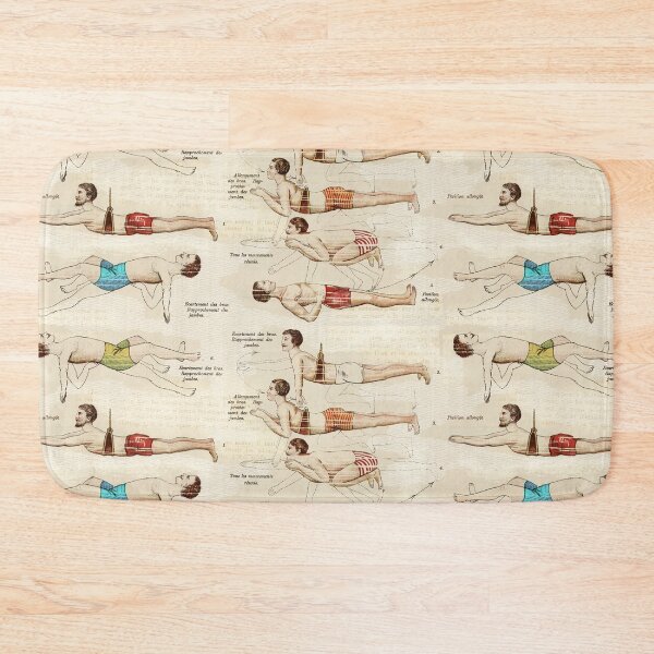 Item preview, Swimmers Vintage French Swimming Lessons designed and sold by AntiqueImages.