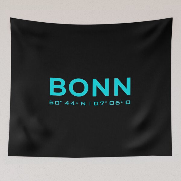 Item preview, Home Bonn with coordinates in blue neon design designed and sold by Blue-Fairy.