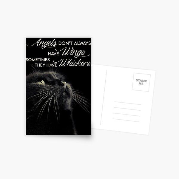 Black Cat Angels Have Don't Always Have Wings Sometimes They Have Whiskers Poster Postcard