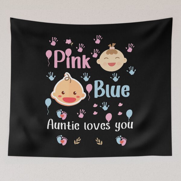 Item preview, pink or blue auntie loves you designed and sold by Design Universe.