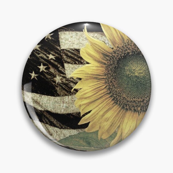 Item preview, Rustic Sunflower Flower on Flag Country Art Cottage Chic Matted Picture USA A050 designed and sold by byNicol.