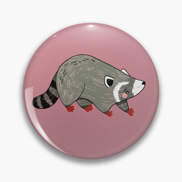 Item preview, Raccoons - Cute Grey and Pink Cartoon Animal Pattern designed and sold by TheRainbowRoom.