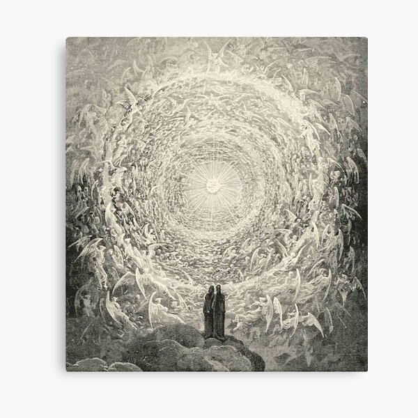 ANGELS AND DEMONS. Dante, Heaven, Heavenly, The Divine Comedy, Gustave Dore, Highest, Heaven. Canvas Print