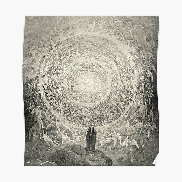 ANGELS AND DEMONS. Dante, Heaven, Heavenly, The Divine Comedy, Gustave Dore, Highest, Heaven. Poster