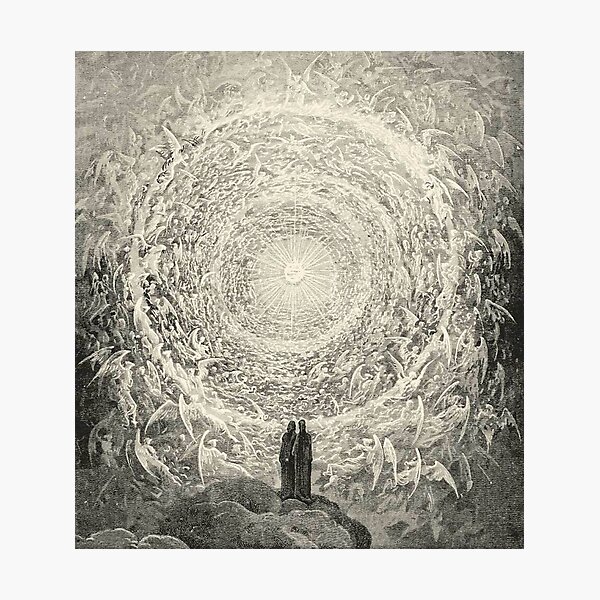 ANGELS AND DEMONS. Dante, Heaven, Heavenly, The Divine Comedy, Gustave Dore, Highest, Heaven. Photographic Print