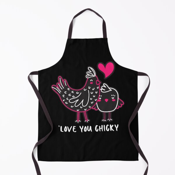 Item preview, Love You Chicky. Mother And Baby Chicken. Bright Pink White Line Drawings. Handwritten Text designed and sold by JellyBeenzz.