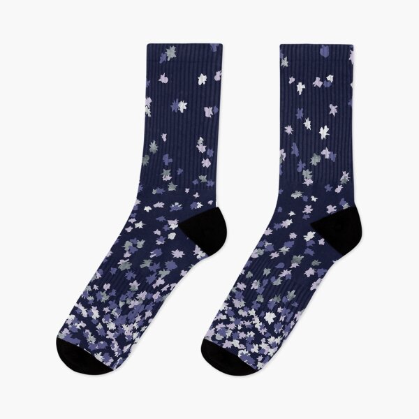 Item preview, Floating Confetti Dots - Navy Silver Lavender designed and sold by fancyashell.
