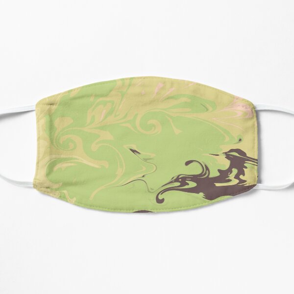 Abstract Art Green Marble Waves Flat Mask