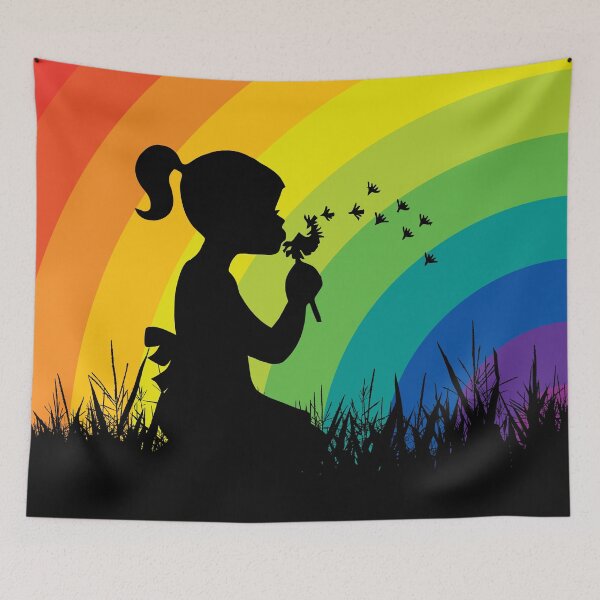 Item preview, Make A Wish Rainbow Girl & Dandelion designed and sold by STUDIO-72.
