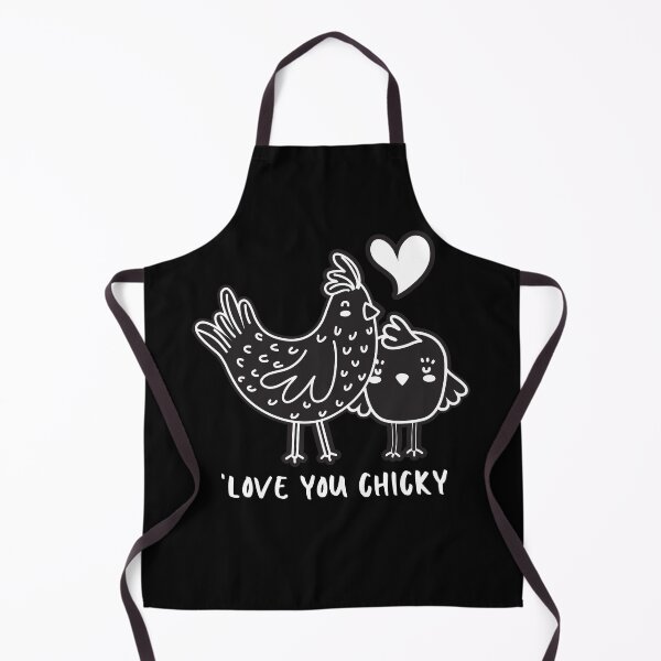 Item preview, Love You Chicky. White Chicken Line Drawings, Handwritten Text designed and sold by JellyBeenzz.