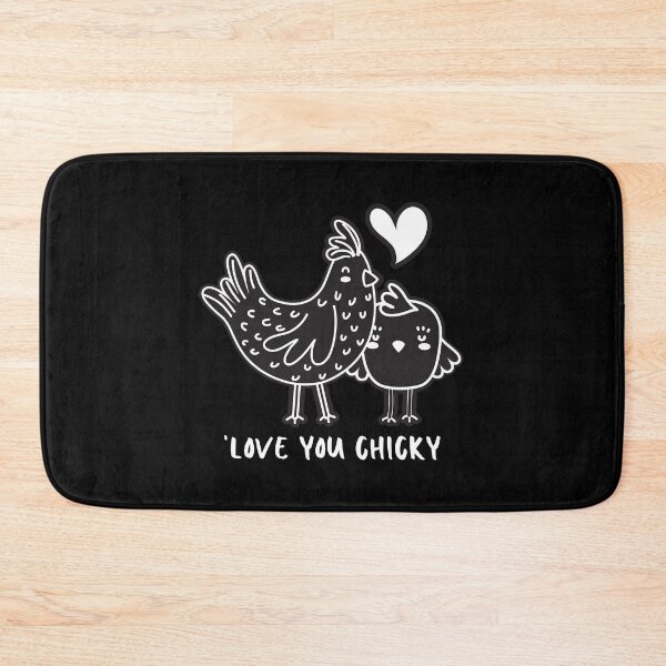 Item preview, Love You Chicky. White Chicken Line Drawings, Handwritten Text designed and sold by JellyBeenzz.