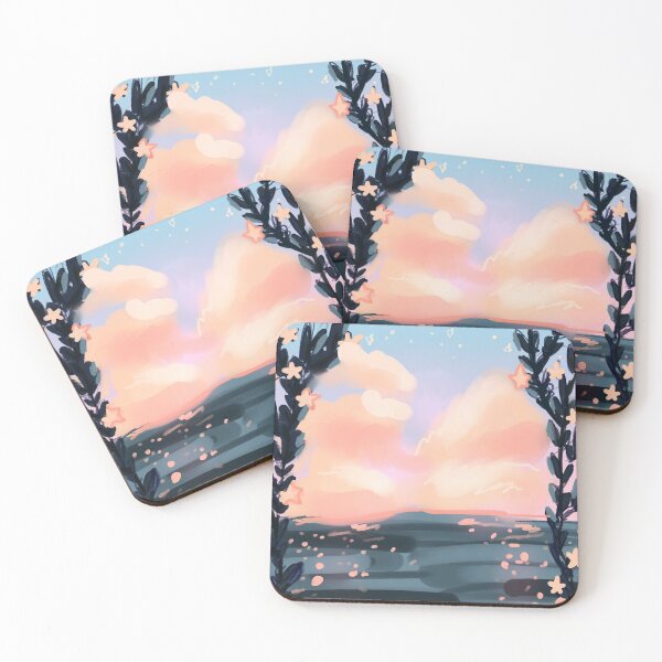 Item preview, cute colorful landscape doodle  designed and sold by HibiscusHeron.