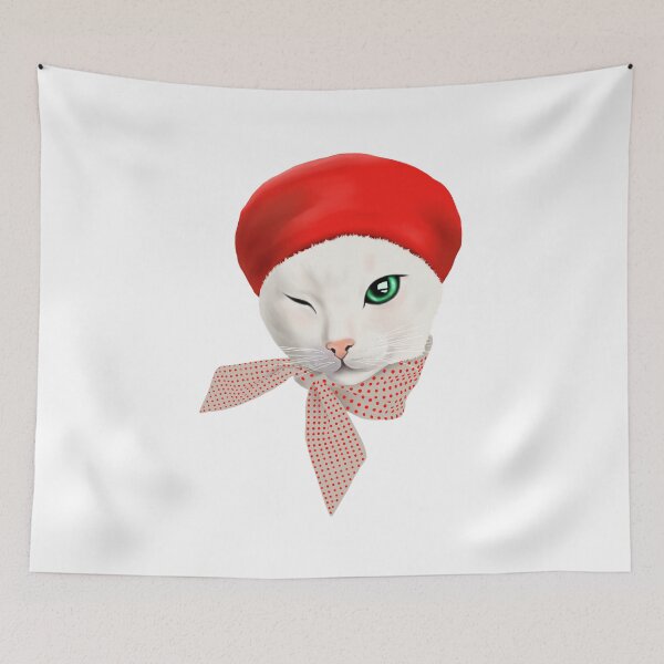 Item preview, French Cat in beret designed and sold by silverr_racer.