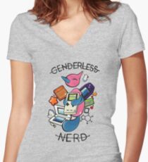 #474 Porygon Z - Genderless Nerd Women's Fitted V-Neck T-Shirt