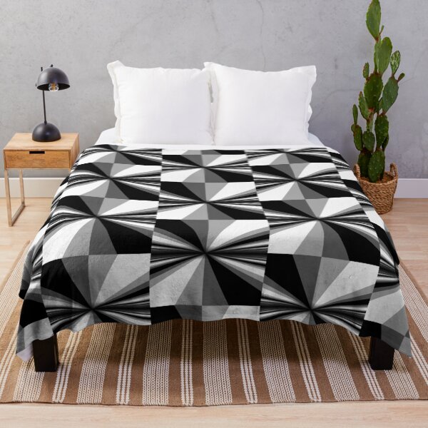Perspective monochrome anime pattern as birthday gift for him Throw Blanket