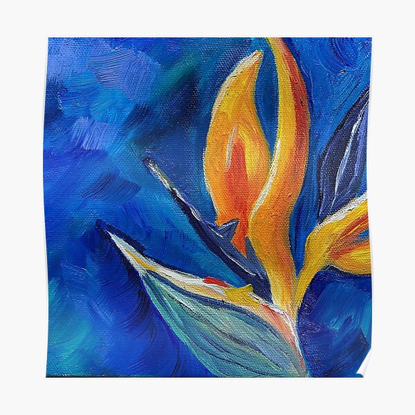 Flight of the Bird of Paradise — abstract, flowers, colourful flowers Poster