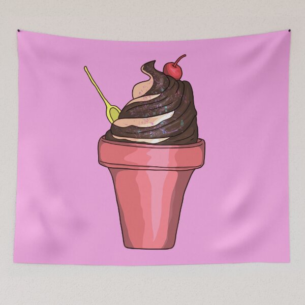 Item preview, Chocolate and vanilla frozen yogurt with sprinkles and cherry on top designed and sold by Miaart365.