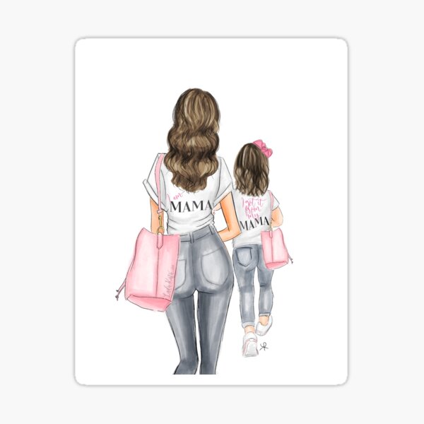 I got it from my mama, brunette mom, brunette big girl Sticker