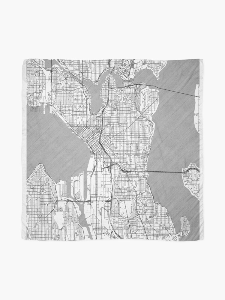 Alternate view of Seattle Map Line Scarf