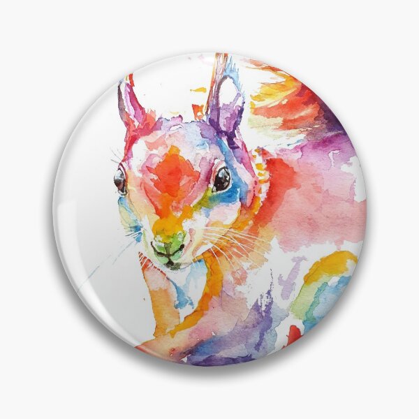 Item preview, Colorful watercolor squirrel designed and sold by Pappzauber.
