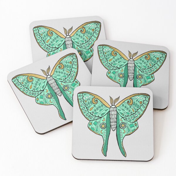 Item preview, Luna Moth Butterfly Mint and Gold designed and sold by Julie Erin Designs.