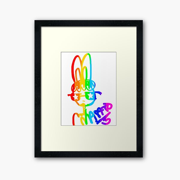 Mimi Rainbow Rabbit Framed Art Print