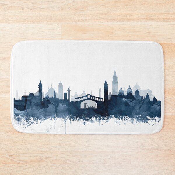 Artikelvorschau, Venedig Skyline Aquarell Marineblau von Zouzounio Art entworfen und verkauft von zouzounioart.