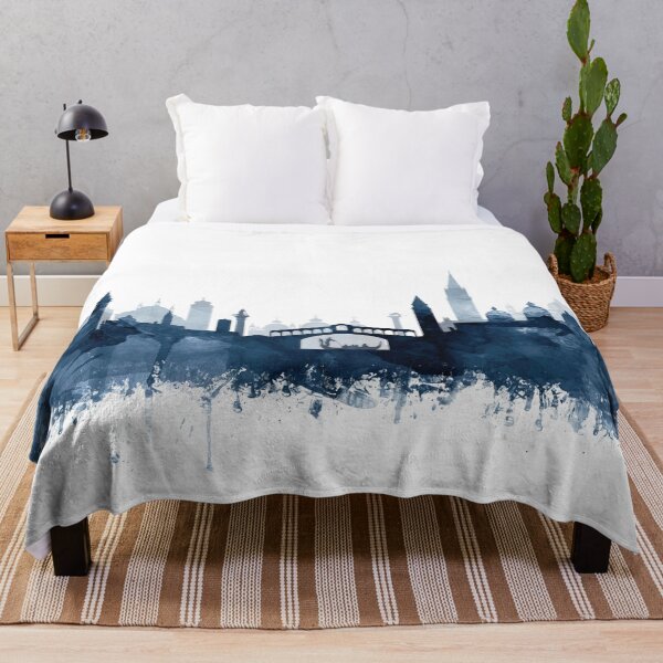 Item preview, Venice Skyline Watercolor Navy Blue by Zouzounio Art designed and sold by zouzounioart.