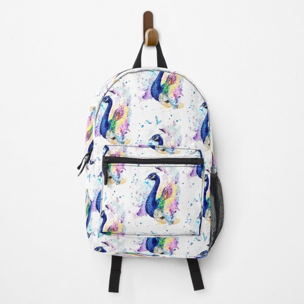 Item preview, colorful watercolor peacock designed and sold by Pappzauber.