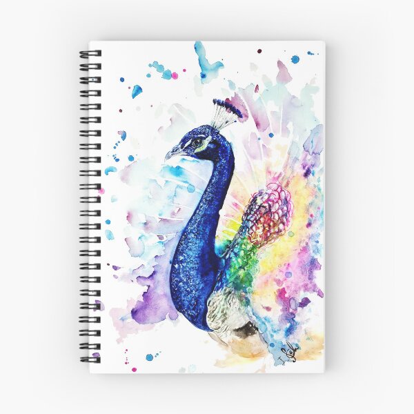 Item preview, colorful watercolor peacock designed and sold by Pappzauber.