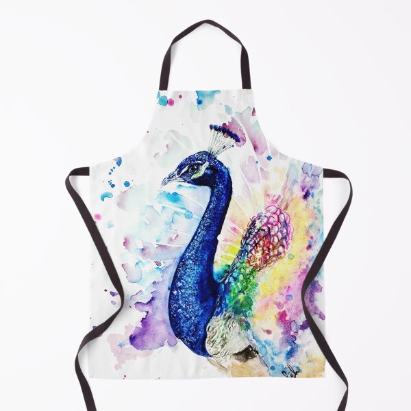 Item preview, colorful watercolor peacock designed and sold by Pappzauber.