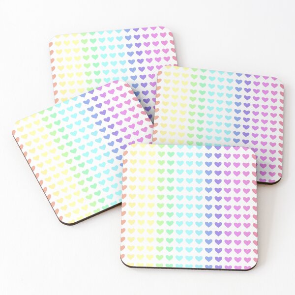 Item preview, Muted Pale Rainbow Heart Seamless Pattern designed and sold by Kaleiope Studio.