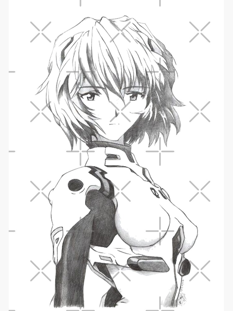 Neon Genesis Evangelion Manga Design (black) Postcard for Sale by