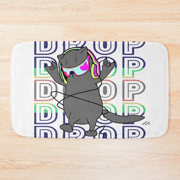 Item preview, Cat Drop The Beat Retro Kick- Funny Music designed and sold by ViewerEqualsPhoton.