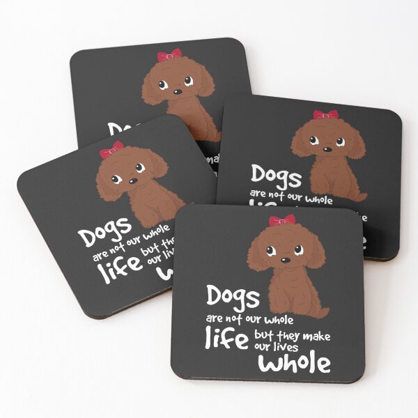 Item preview, Dogs Are Not Our Whole Life But They Make Our Lives Whole Cute Red Toy Poodle Apricot Toy Poodle designed and sold by Cat N' Doodles.