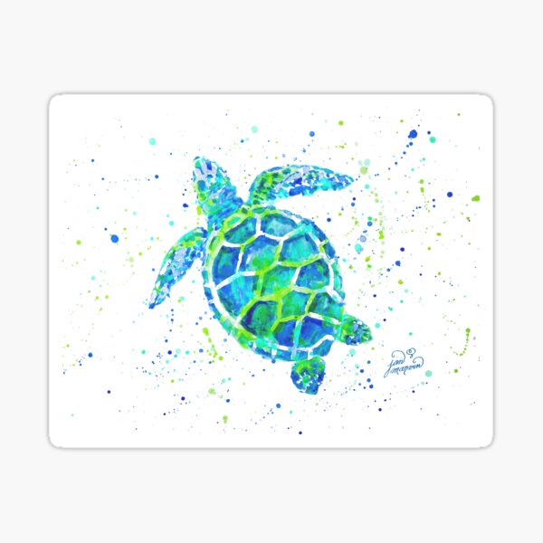 Sea Turtle by Jan Marvin Sticker