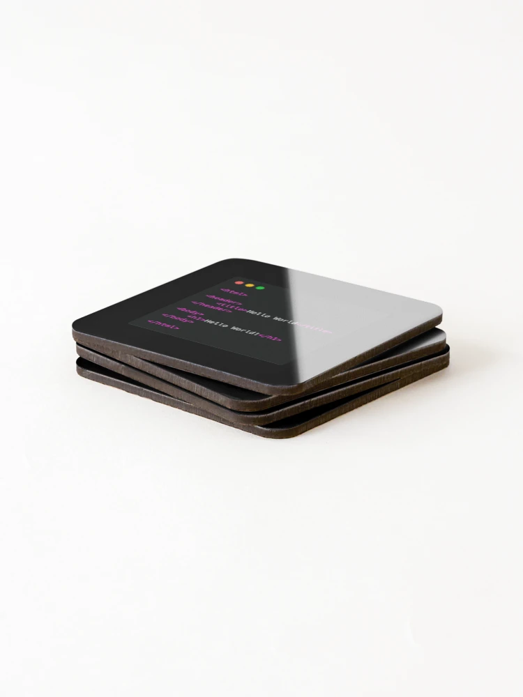 Thumbnail 4 of 5, Coasters (Set of 4), HTML Hello World designed and sold by Create-.