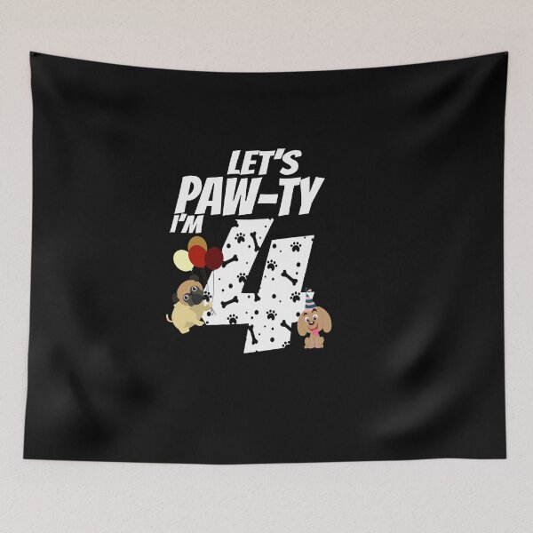 Item preview,   Kids 4 Years Old Puppy Dog Birthday Pawty Dog 4thParty Funny Gift Idea For Dogmother designed and sold by Rassitni.