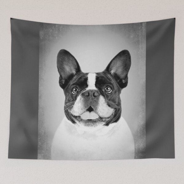 Item preview, French Bulldog Brindle Pied dog - BW Vintage - D12 designed and sold by DecoVintage.
